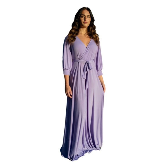 Brigitte Brianna Dresses & Skirts - Lilac Faux-Wrap Maxi Dress